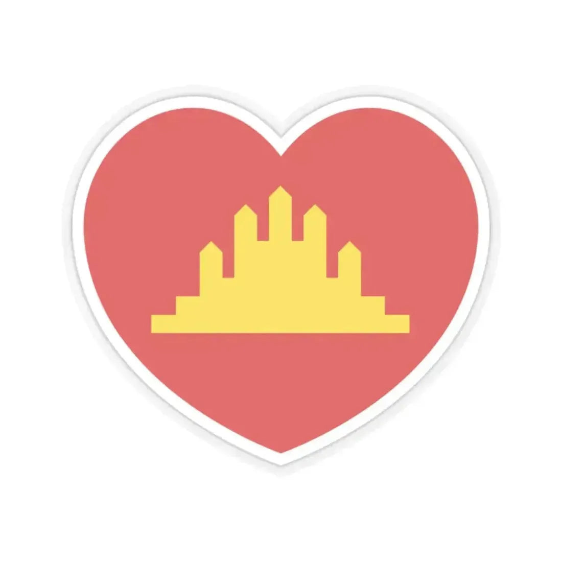 Heart Flag of the People's Republic of Kampuchea - STICKER Vinyl Kiss-Cut Decal 2 Inch Transparent - The Sticker Space