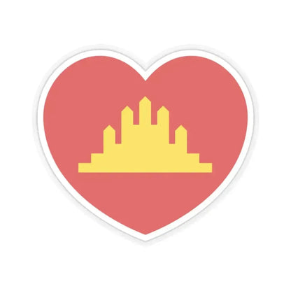 Heart Flag of the People's Republic of Kampuchea - STICKER Vinyl Kiss-Cut Decal 2 Inch Transparent - The Sticker Space