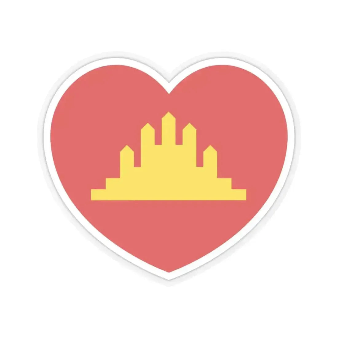 Heart Flag of the People's Republic of Kampuchea - STICKER Vinyl Kiss-Cut Decal 4 Inch Transparent - The Sticker Space