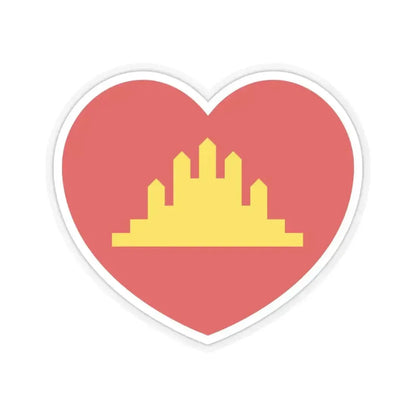 Heart Flag of the People's Republic of Kampuchea - STICKER Vinyl Kiss-Cut Decal 4 Inch Transparent - The Sticker Space