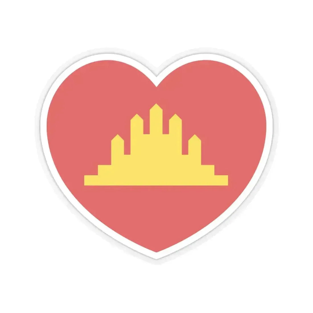 Heart Flag of the People's Republic of Kampuchea - STICKER Vinyl Kiss-Cut Decal 6 Inch Transparent - The Sticker Space
