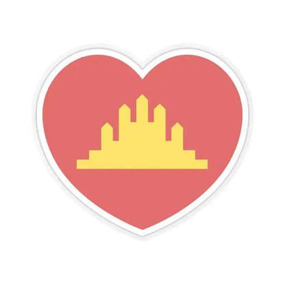 Heart Flag of the People's Republic of Kampuchea - STICKER Vinyl Kiss-Cut Decal 6 Inch Transparent - The Sticker Space