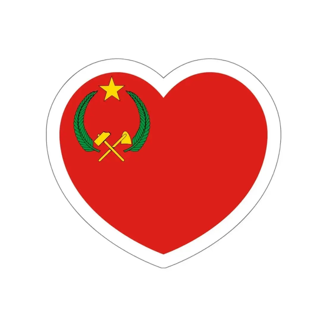 Heart Flag of the People's Republic of the Congo - STICKER Vinyl Die-Cut Decal White Die-Cut 6 Inch - The Sticker Space