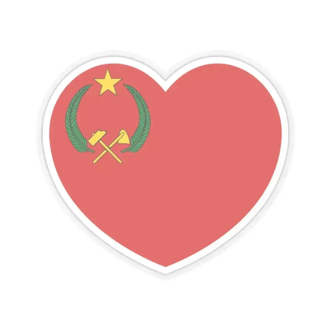 Heart Flag of the People's Republic of the Congo - STICKER Vinyl Kiss-Cut Decal 2 Inch Transparent - The Sticker Space