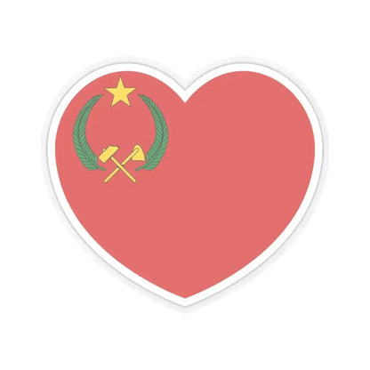 Heart Flag of the People's Republic of the Congo - STICKER Vinyl Kiss-Cut Decal 4 Inch Transparent - The Sticker Space