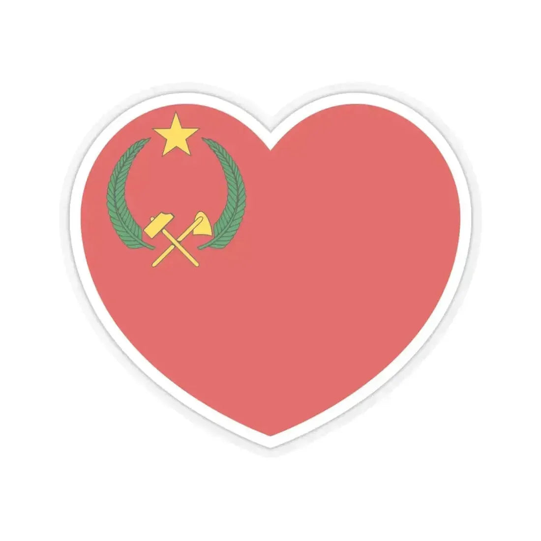 Heart Flag of the People's Republic of the Congo - STICKER Vinyl Kiss-Cut Decal 6 Inch Transparent - The Sticker Space
