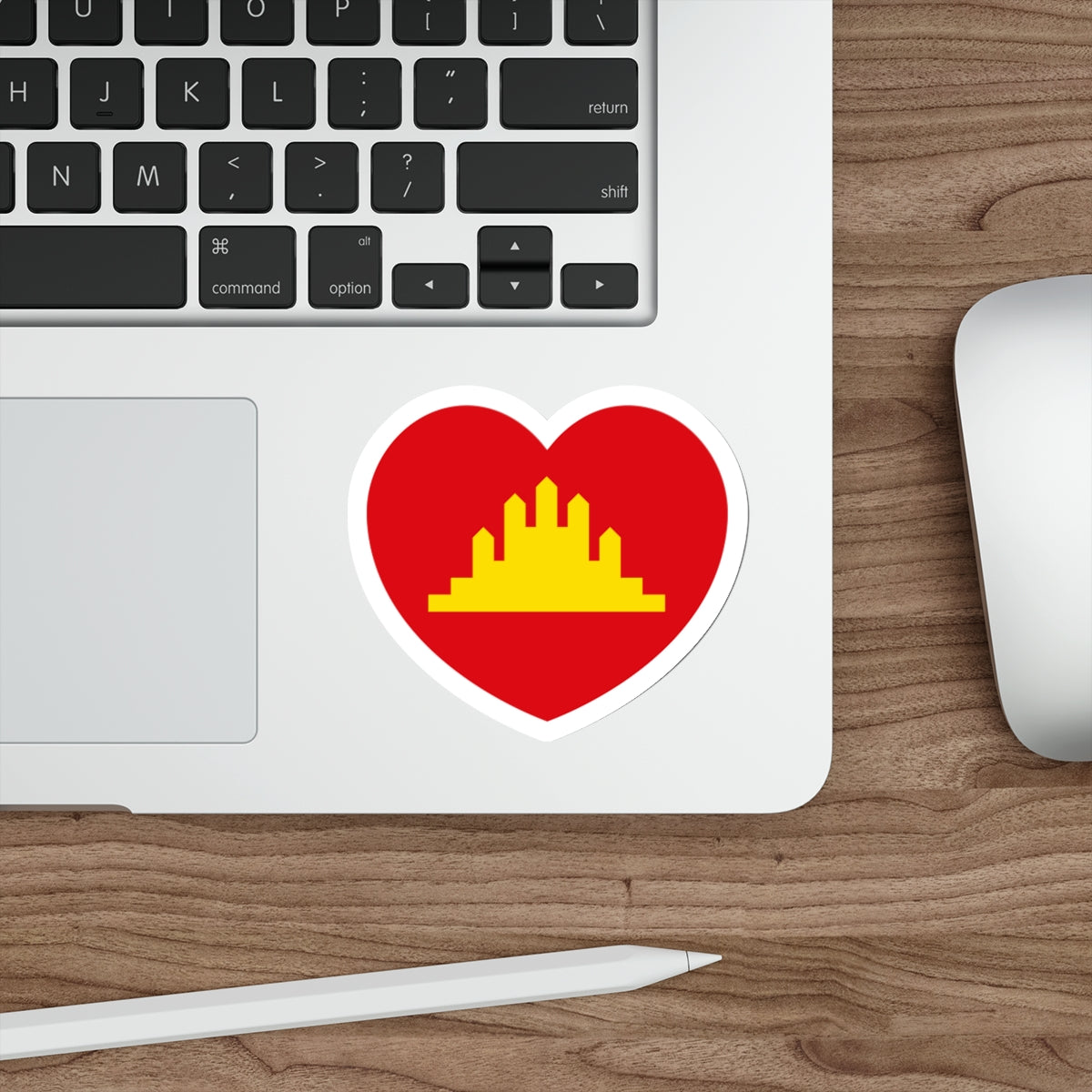 Heart Flag of the People's Republic of Kampuchea - STICKER Vinyl Die-Cut Decal-The Sticker Space