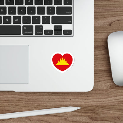 Heart Flag of the People's Republic of Kampuchea - STICKER Vinyl Die-Cut Decal-The Sticker Space