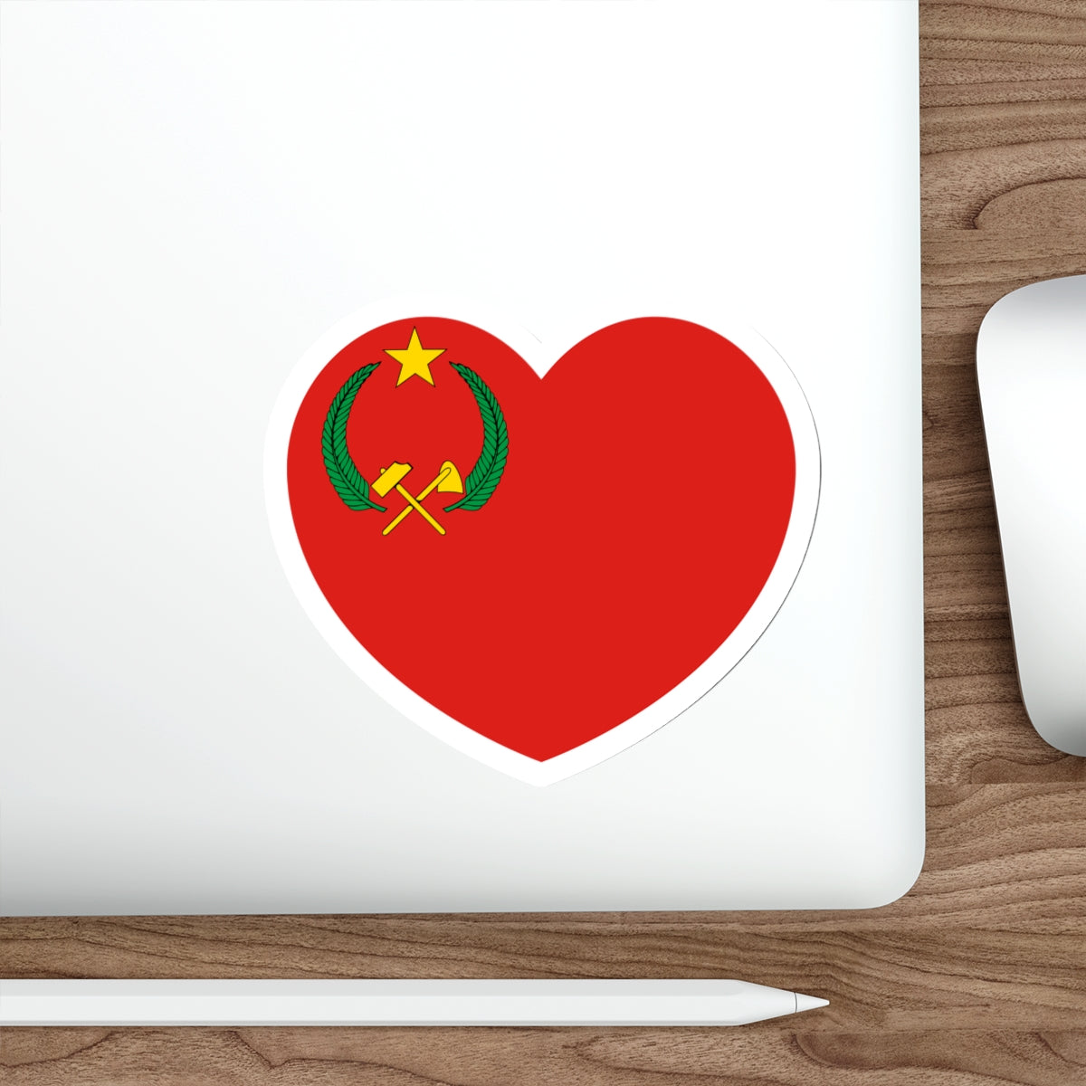 Heart Flag of the People's Republic of the Congo - STICKER Vinyl Die-Cut Decal-The Sticker Space