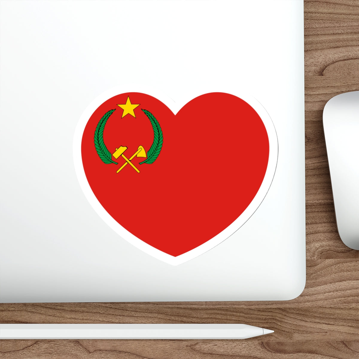 Heart Flag of the People's Republic of the Congo - STICKER Vinyl Die-Cut Decal-The Sticker Space