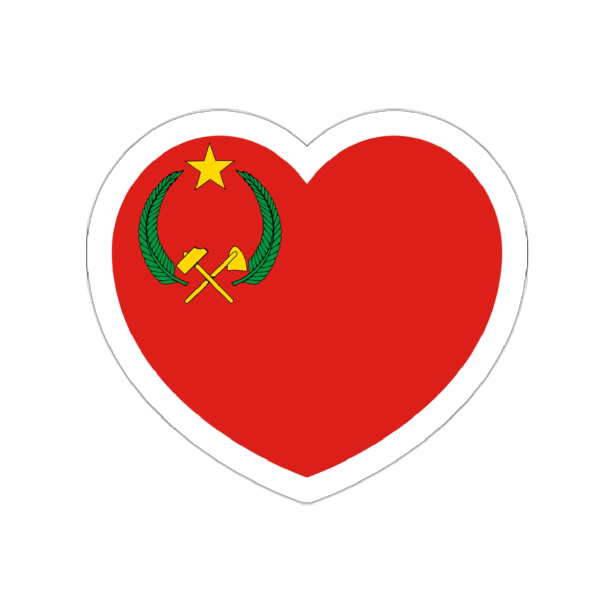 Heart Flag of the People's Republic of the Congo - STICKER Vinyl Die-Cut Decal-White-The Sticker Space