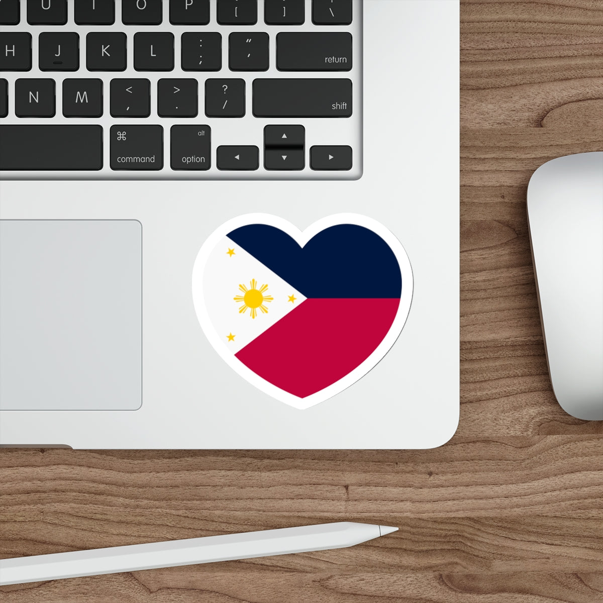 Heart Flag of the Philippines 1936-1985, 1986-1998 - STICKER Vinyl Die-Cut Decal-The Sticker Space