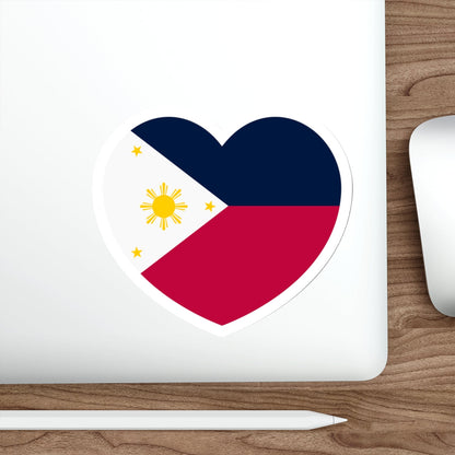 Heart Flag of the Philippines 1936-1985, 1986-1998 - STICKER Vinyl Die-Cut Decal-The Sticker Space