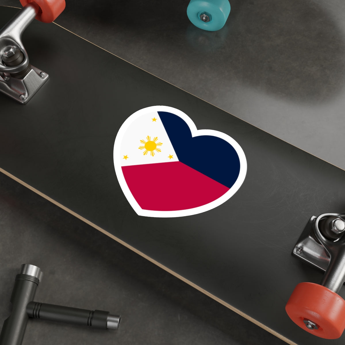 Heart Flag of the Philippines 1936-1985, 1986-1998 - STICKER Vinyl Die-Cut Decal-The Sticker Space