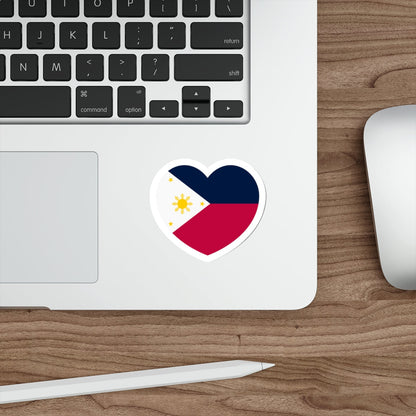 Heart Flag of the Philippines 1936-1985, 1986-1998 - STICKER Vinyl Die-Cut Decal-The Sticker Space