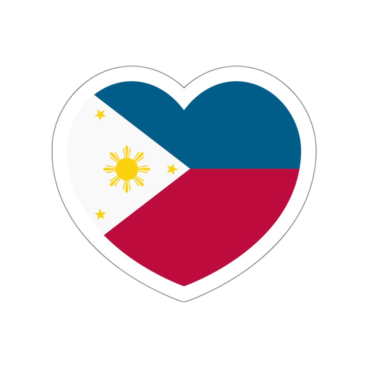 Heart Flag of the Philippines 1985-1986 - STICKER Vinyl Die-Cut Decal-White-The Sticker Space