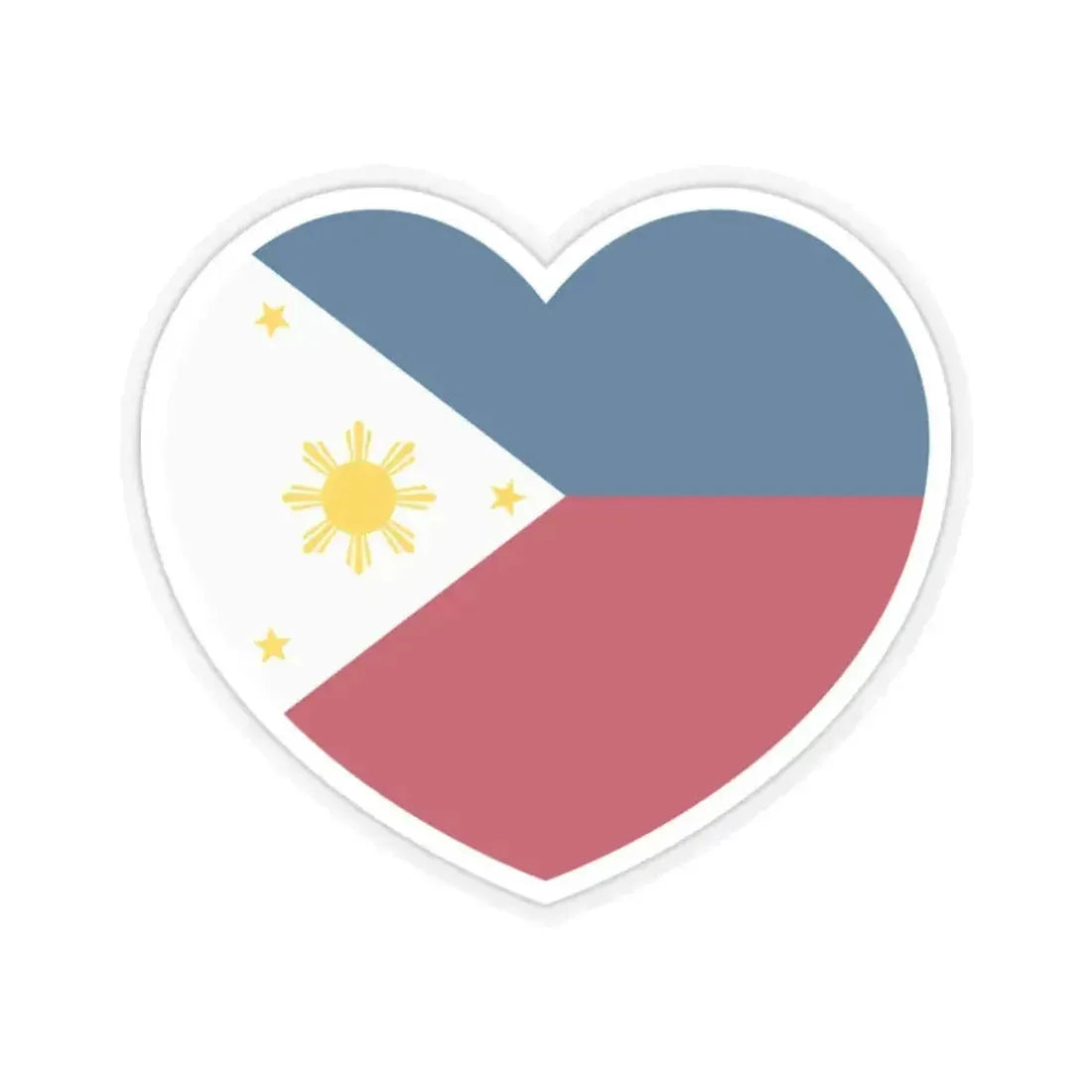 Heart Flag of the Philippines 1985-1986 - STICKER Vinyl Kiss-Cut Decal 2 Inch Transparent - The Sticker Space