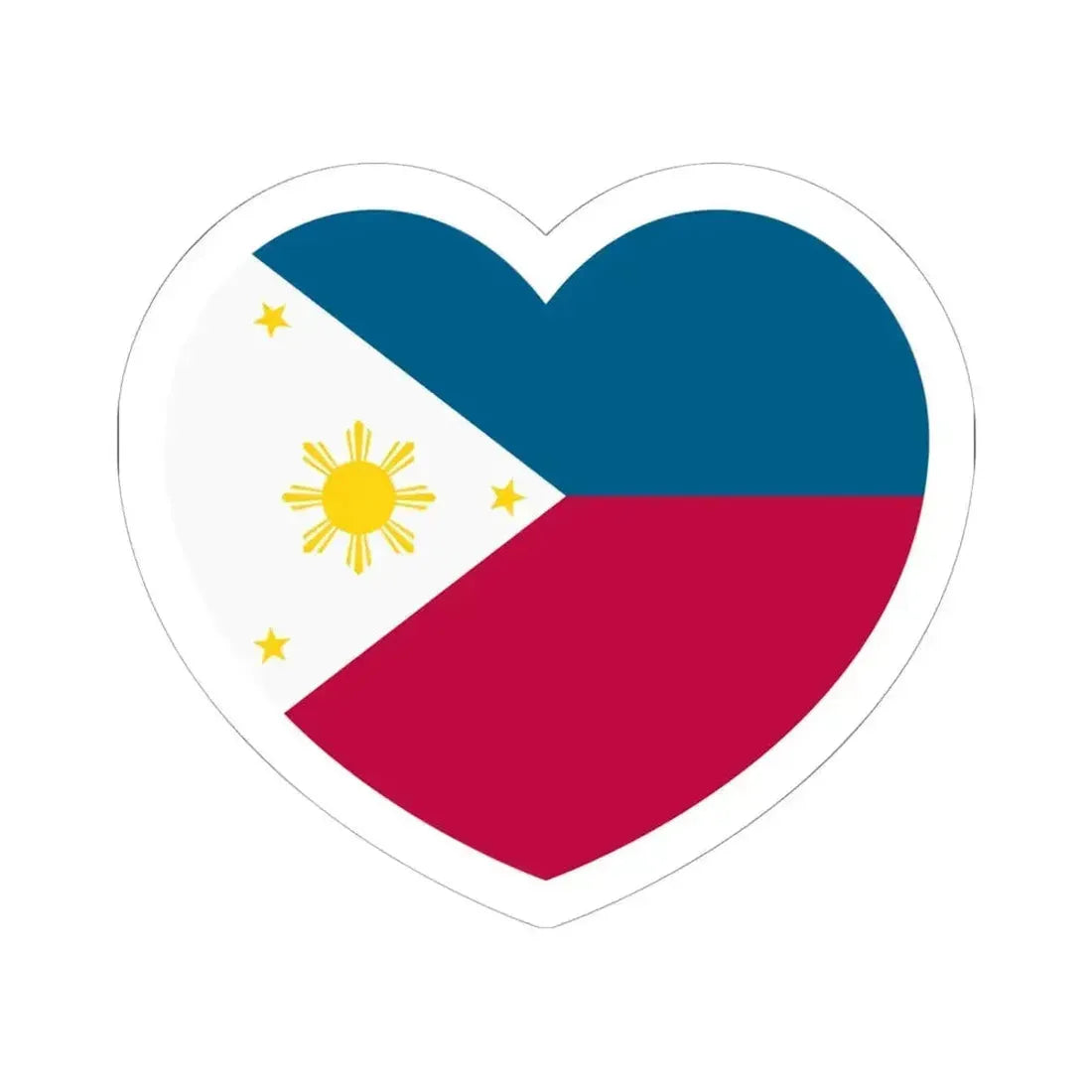Heart Flag of the Philippines 1985-1986 - STICKER Vinyl Kiss-Cut Decal 6 Inch White - The Sticker Space