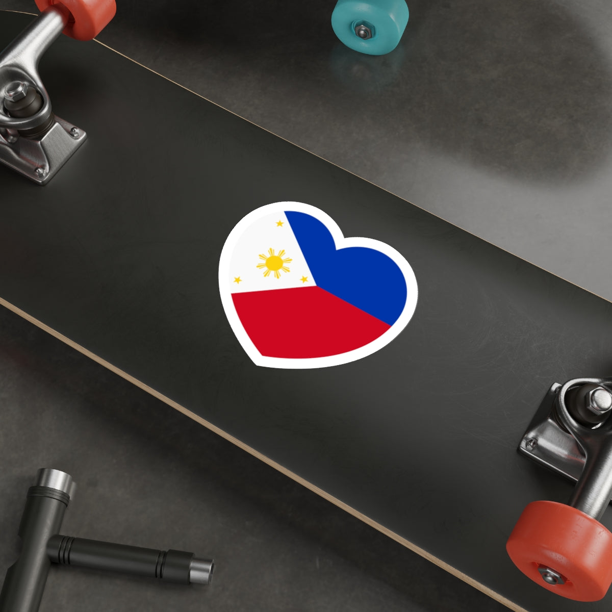 Heart Flag of the Philippines - STICKER Vinyl Die-Cut Decal-The Sticker Space