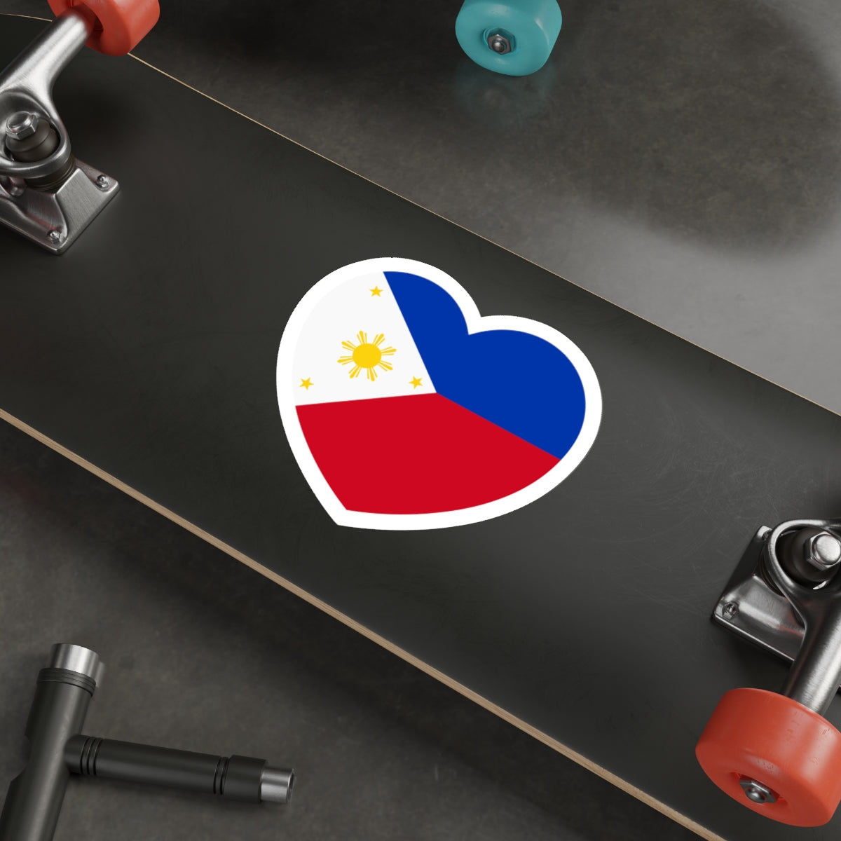 Heart Flag of the Philippines - STICKER Vinyl Die-Cut Decal-The Sticker Space