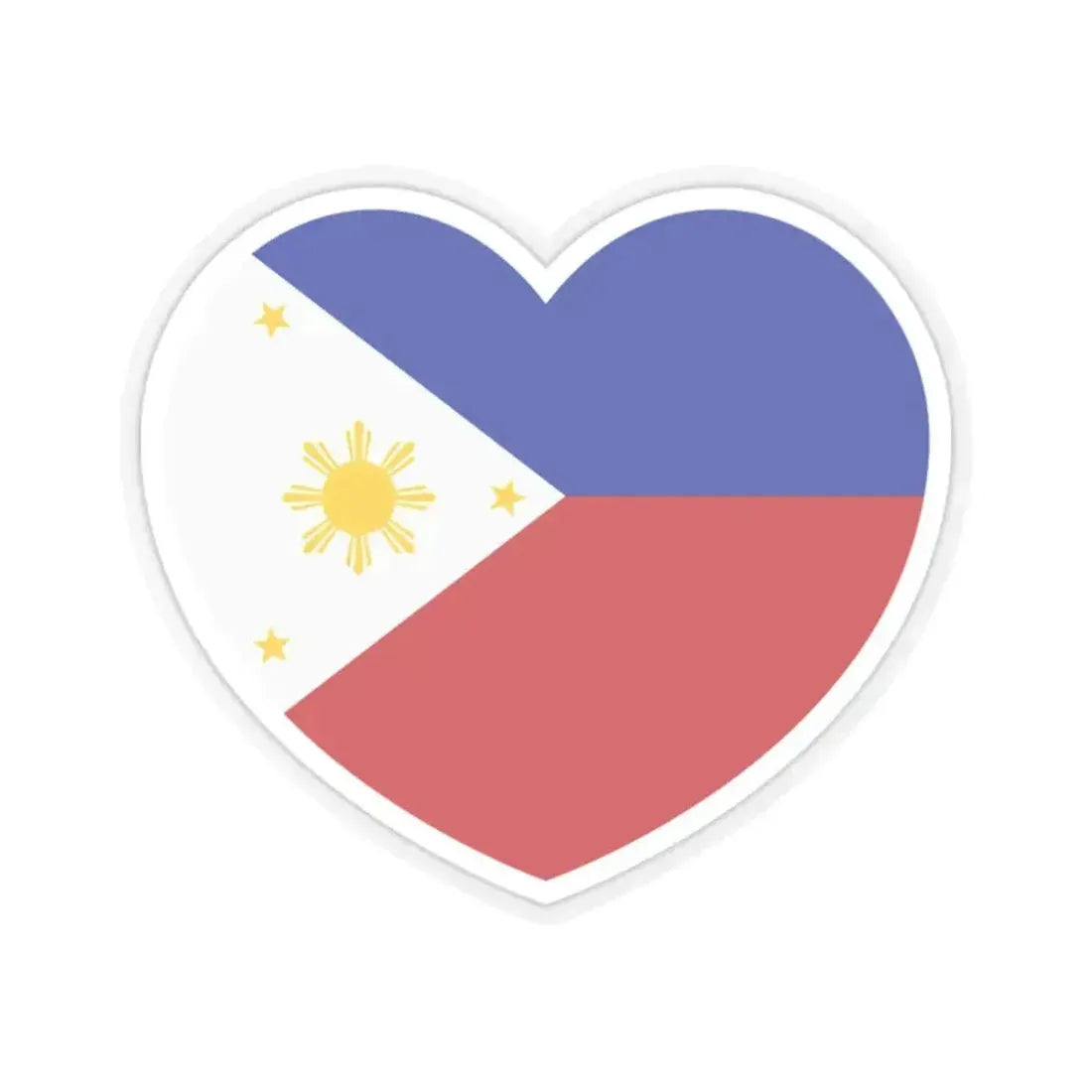 Heart Flag of the Philippines - STICKER Vinyl Kiss-Cut Decal 2 Inch Transparent - The Sticker Space