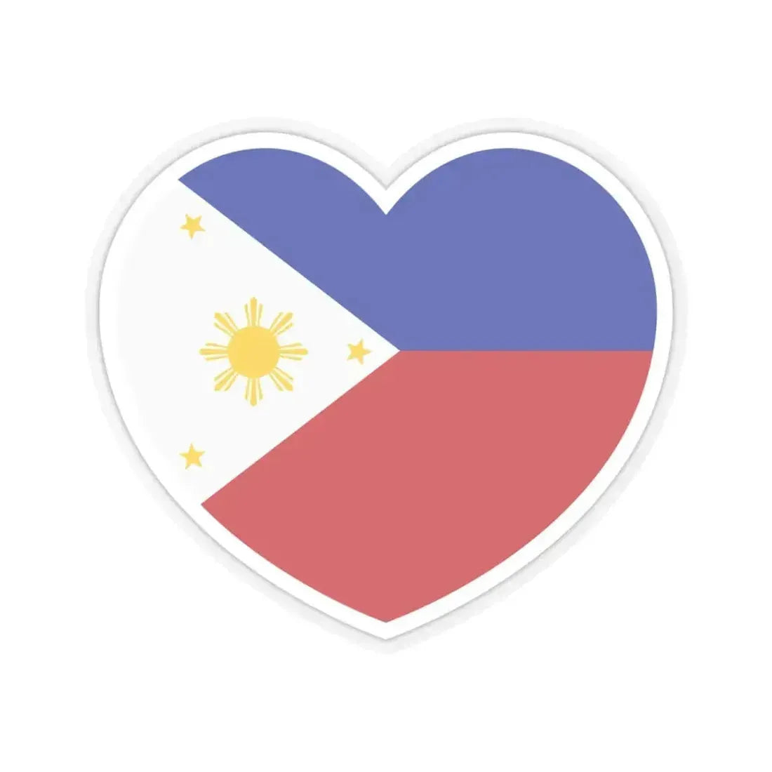 Heart Flag of the Philippines - STICKER Vinyl Kiss-Cut Decal 4 Inch Transparent - The Sticker Space
