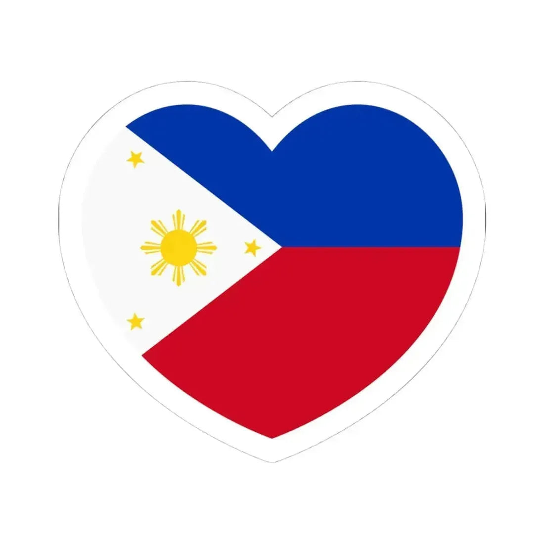 Heart Flag of the Philippines - STICKER Vinyl Kiss-Cut Decal 4 Inch White - The Sticker Space