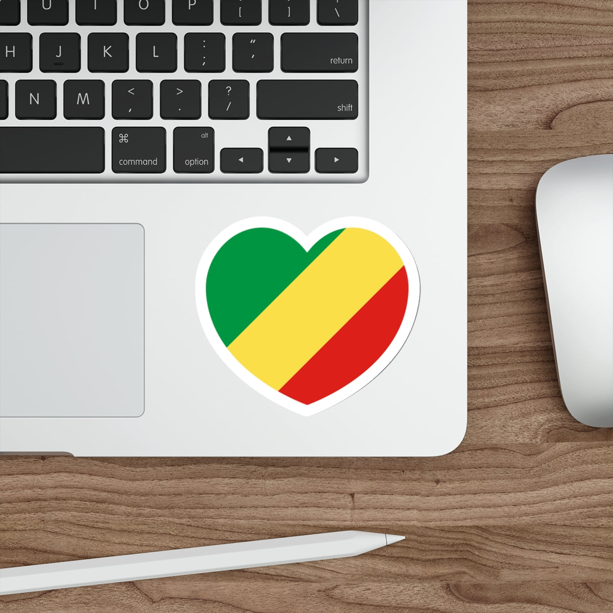 Heart Flag of the Republic of the Congo - STICKER Vinyl Die-Cut Decal-The Sticker Space