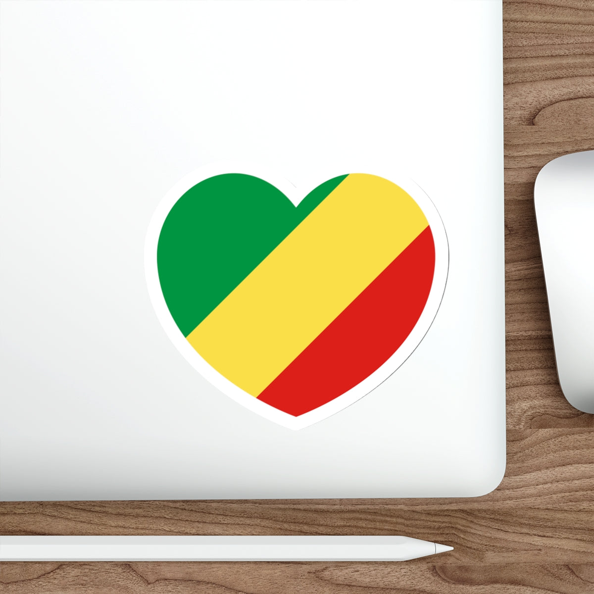 Heart Flag of the Republic of the Congo - STICKER Vinyl Die-Cut Decal-The Sticker Space