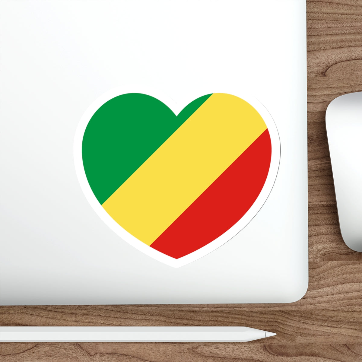 Heart Flag of the Republic of the Congo - STICKER Vinyl Die-Cut Decal-The Sticker Space