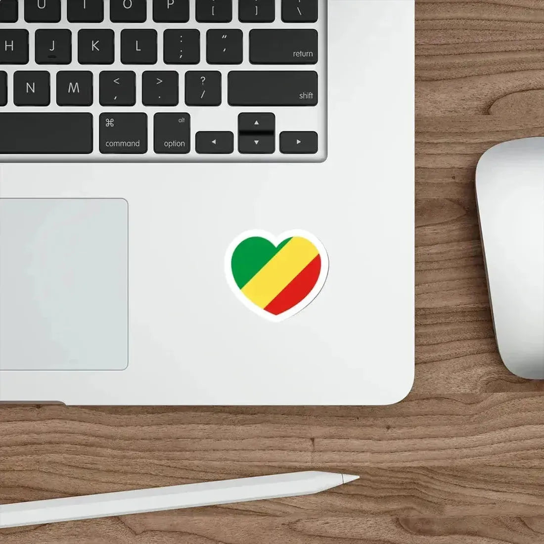 Heart Flag of the Republic of the Congo - STICKER Vinyl Die-Cut Decal - The Sticker Space