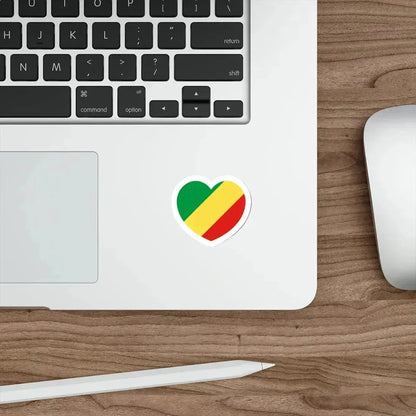 Heart Flag of the Republic of the Congo - STICKER Vinyl Die-Cut Decal - The Sticker Space