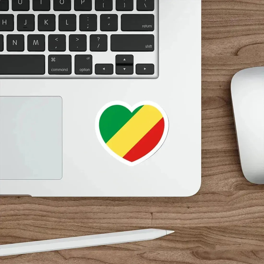 Heart Flag of the Republic of the Congo - STICKER Vinyl Die-Cut Decal - The Sticker Space