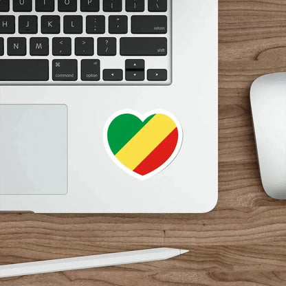 Heart Flag of the Republic of the Congo - STICKER Vinyl Die-Cut Decal - The Sticker Space