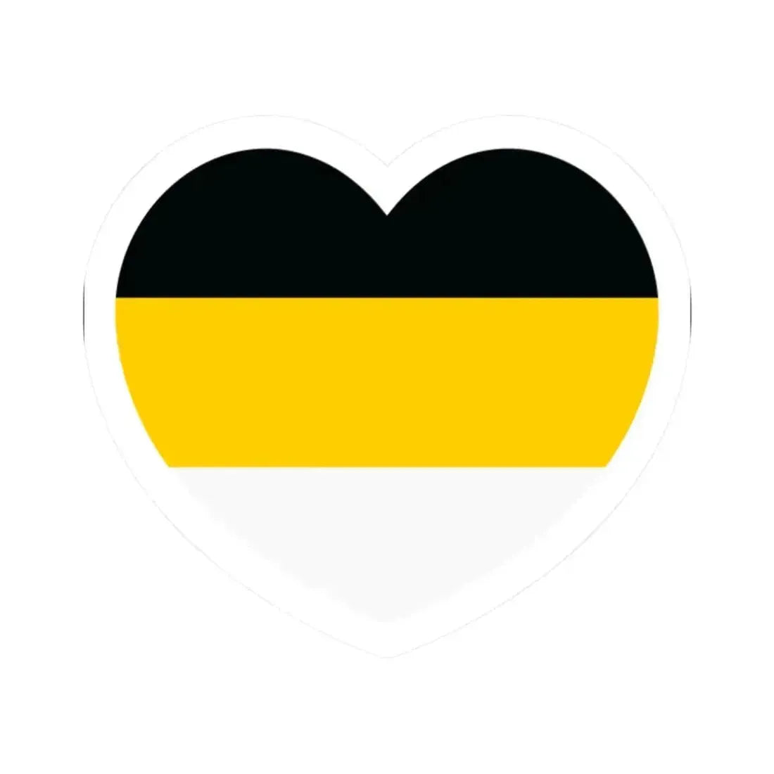 Heart Flag of the Russian Empire 1858-1896 - STICKER Vinyl Kiss-Cut Decal 2 Inch White - The Sticker Space