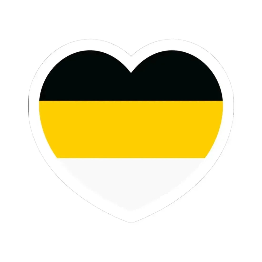 Heart Flag of the Russian Empire 1858-1896 - STICKER Vinyl Kiss-Cut Decal 3 Inch White - The Sticker Space