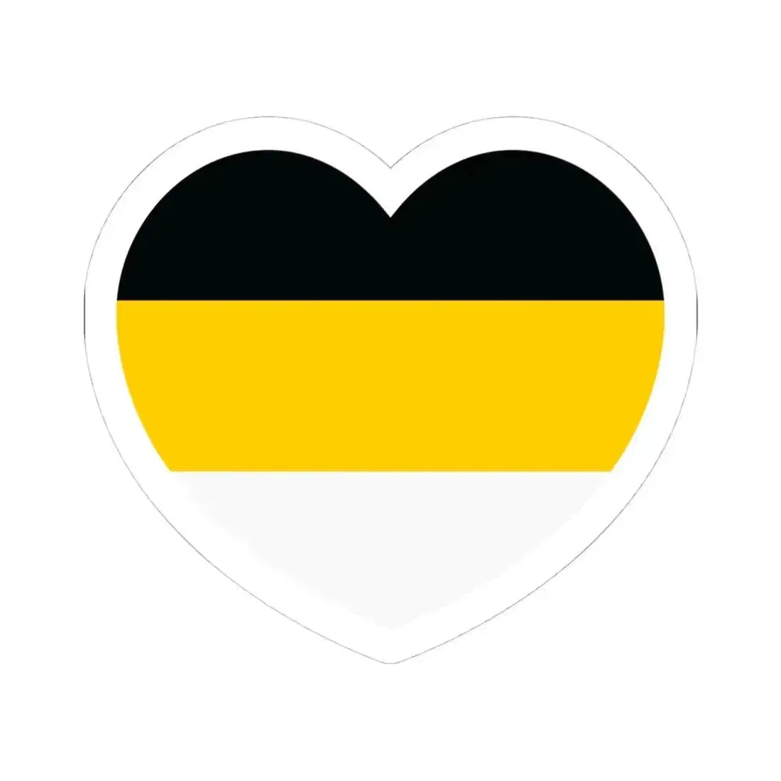 Heart Flag of the Russian Empire 1858-1896 - STICKER Vinyl Kiss-Cut Decal 4 Inch White - The Sticker Space