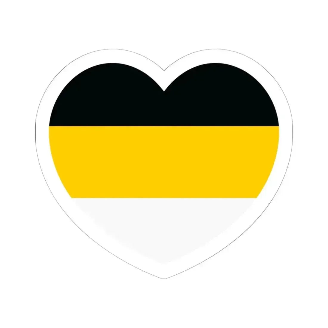 Heart Flag of the Russian Empire 1858-1896 - STICKER Vinyl Kiss-Cut Decal 6 Inch White - The Sticker Space