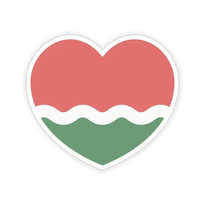 Heart Flag of the Seychelles 1977-1996 - STICKER Vinyl Kiss-Cut Decal 2 Inch Transparent - The Sticker Space