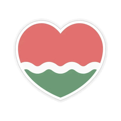 Heart Flag of the Seychelles 1977-1996 - STICKER Vinyl Kiss-Cut Decal 3 Inch Transparent - The Sticker Space