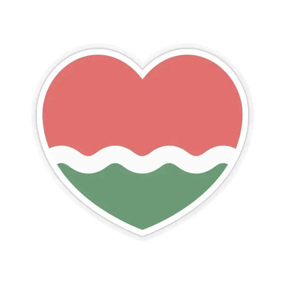 Heart Flag of the Seychelles 1977-1996 - STICKER Vinyl Kiss-Cut Decal 4 Inch Transparent - The Sticker Space