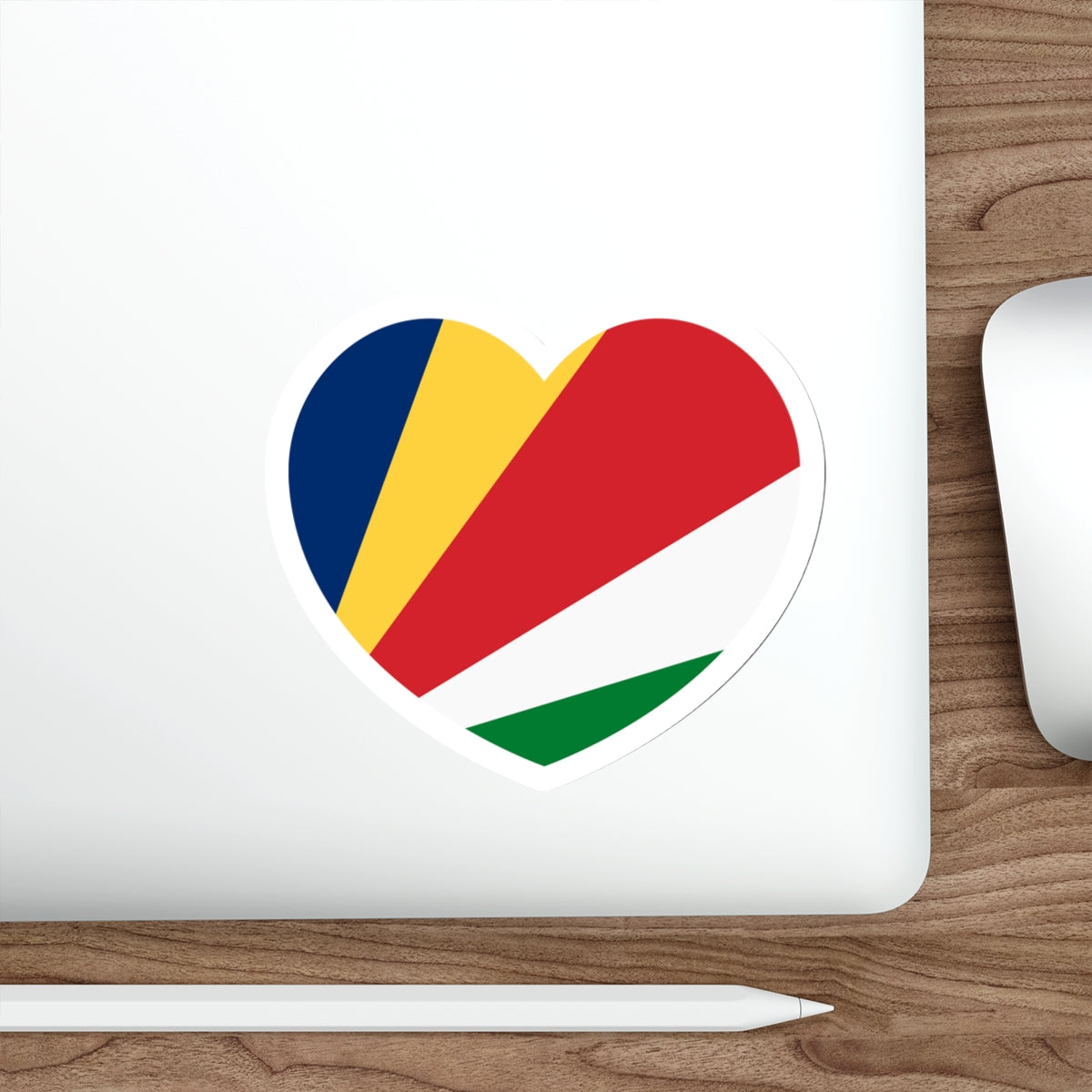 Heart Flag of the Seychelles - STICKER Vinyl Die-Cut Decal-The Sticker Space