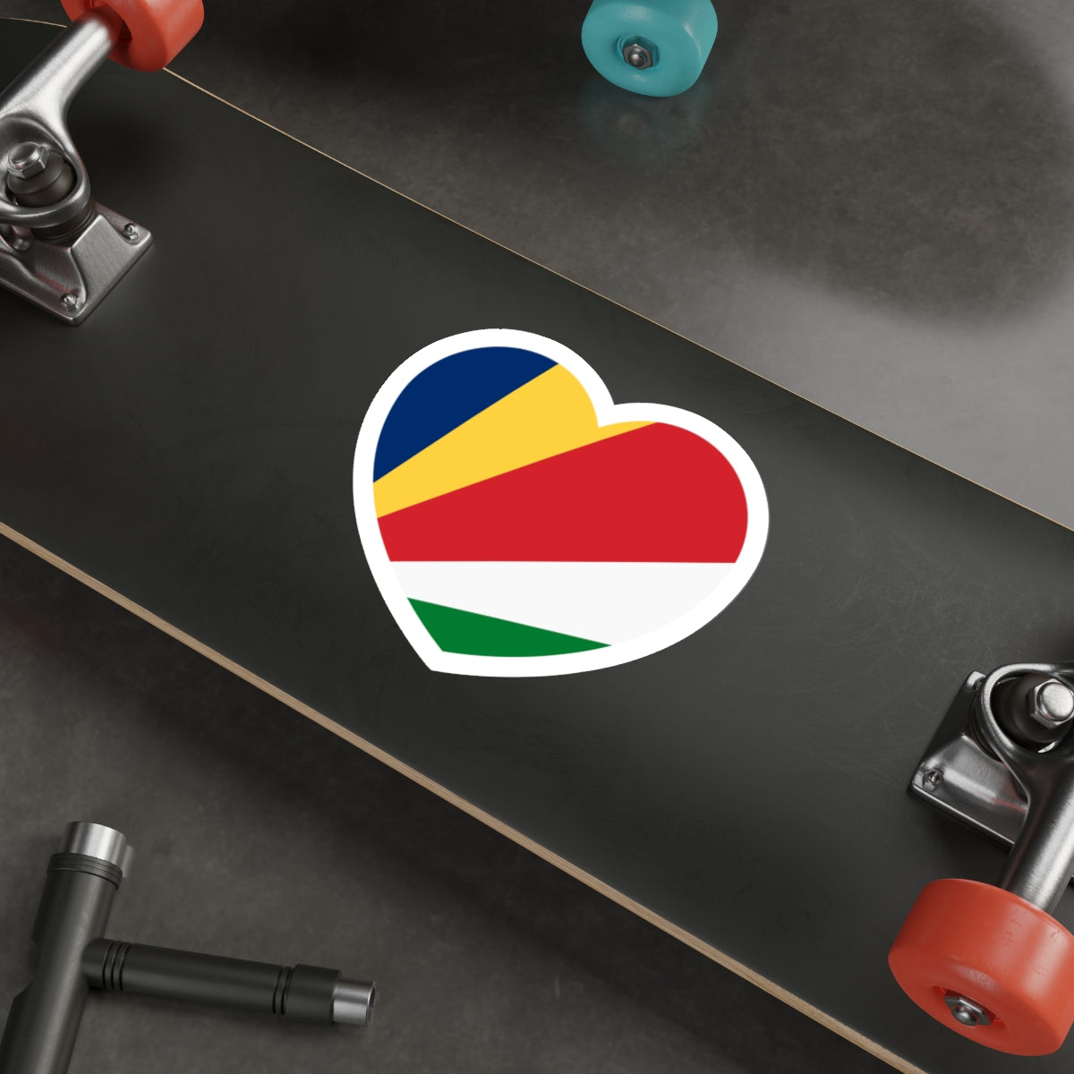 Heart Flag of the Seychelles - STICKER Vinyl Die-Cut Decal-The Sticker Space