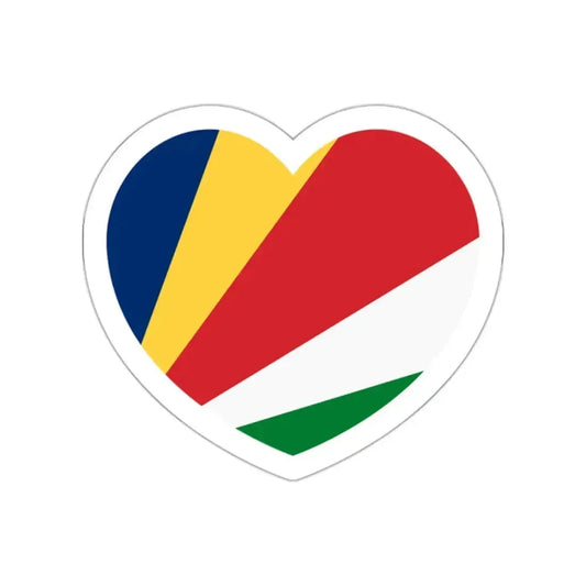 Heart Flag of the Seychelles - STICKER Vinyl Die-Cut Decal White Die-Cut 2 Inch - The Sticker Space