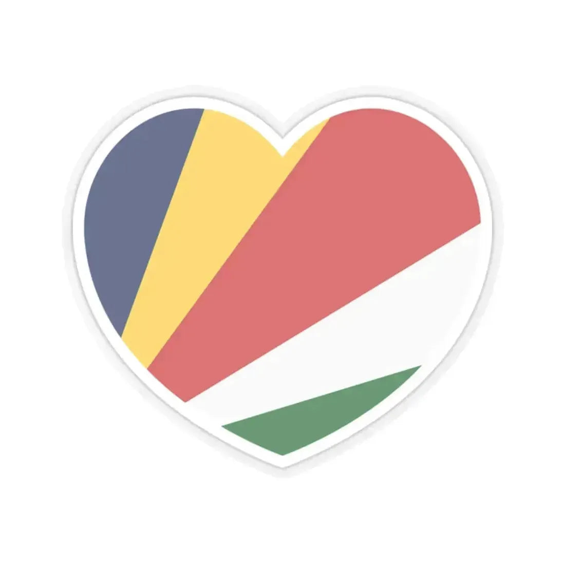 Heart Flag of the Seychelles - STICKER Vinyl Kiss-Cut Decal 2 Inch Transparent - The Sticker Space