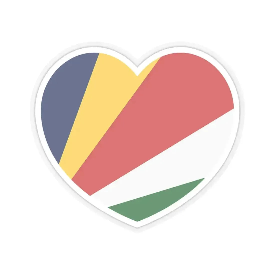 Heart Flag of the Seychelles - STICKER Vinyl Kiss-Cut Decal 3 Inch Transparent - The Sticker Space