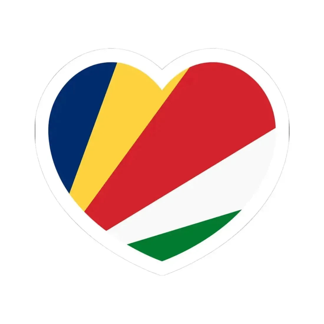 Heart Flag of the Seychelles - STICKER Vinyl Kiss-Cut Decal 3 Inch White - The Sticker Space