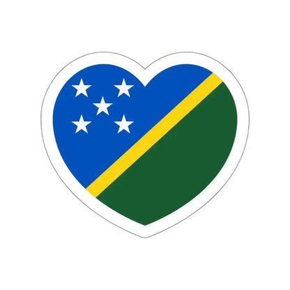 Heart Flag of the Solomon Islands - STICKER Vinyl Die-Cut Decal White Die-Cut 3 Inch - The Sticker Space