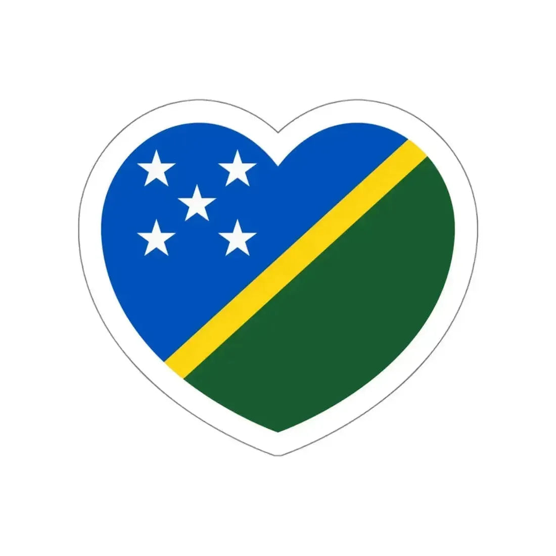 Heart Flag of the Solomon Islands - STICKER Vinyl Die-Cut Decal White Die-Cut 5 Inch - The Sticker Space