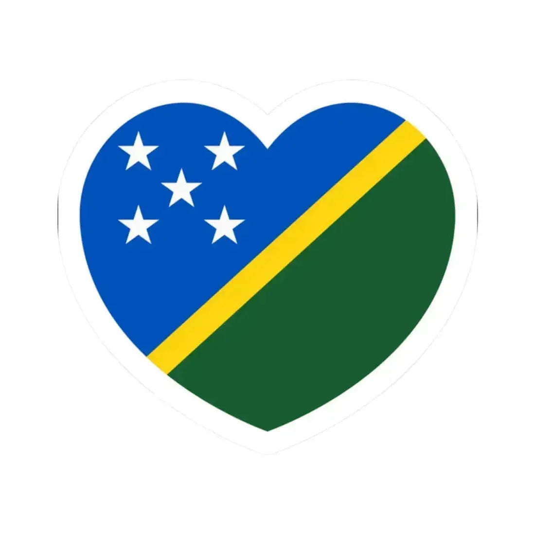 Heart Flag of the Solomon Islands - STICKER Vinyl Kiss-Cut Decal 2 Inch White - The Sticker Space